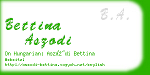 bettina aszodi business card