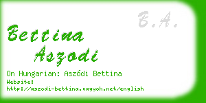 bettina aszodi business card